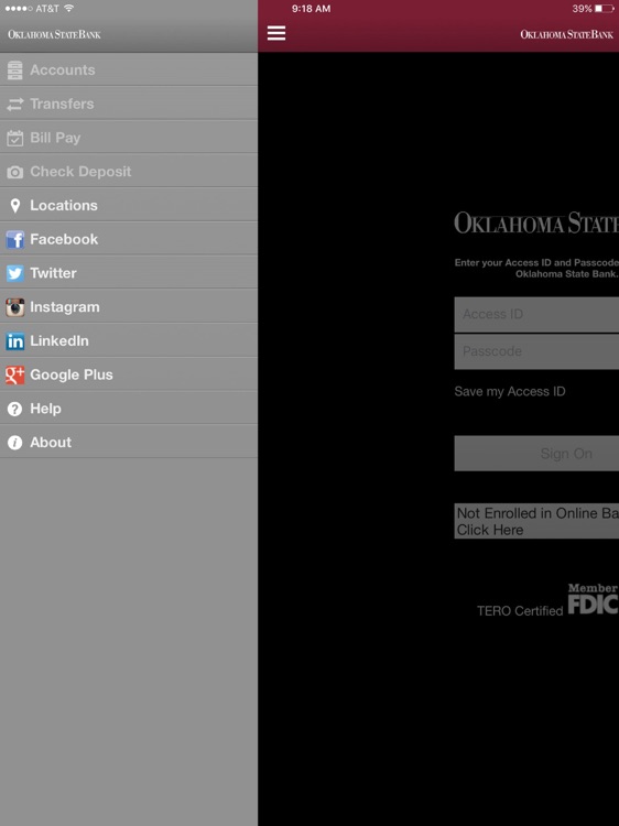 Oklahoma State Bank iPad Version