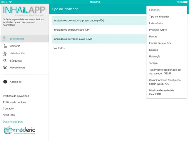 Captura de Pantalla 1 InhalApp - Méderic Ediciones iphone