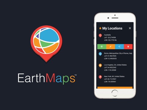 Earth Maps: ＧＰＳ, 道順, 場所, 緯度経度, 座標のおすすめ画像3