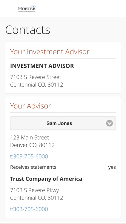 Horter Investment Management App