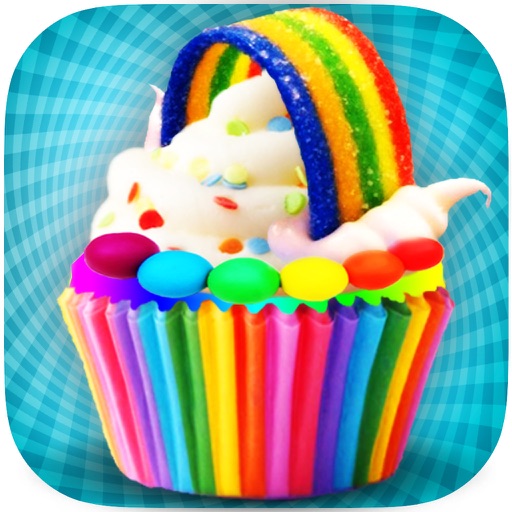 Cooking Colorful Cupcakes Game! Rainbow Desserts icon