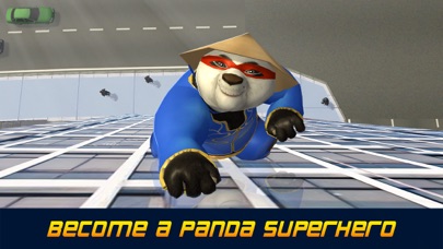 Panda Rope Stunts: Flight over Crime City app screenshot