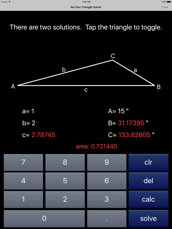 Triangle Solver iPad screenshot 4 - Education app