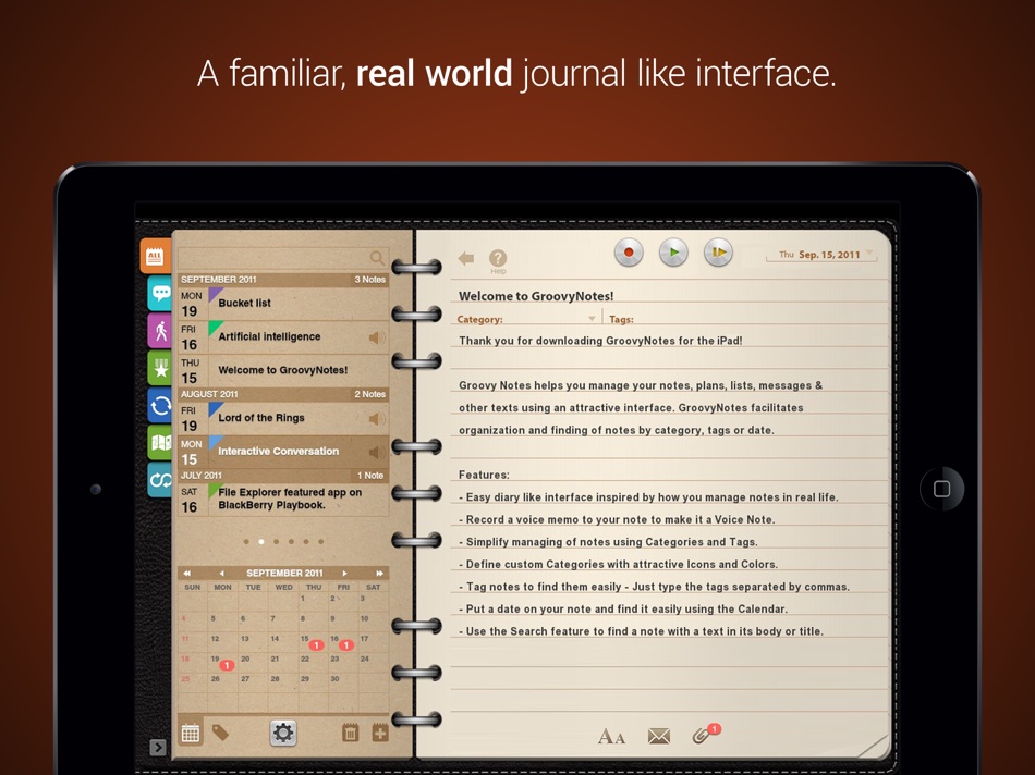 Groovy Notes - Organizer Diary - 3.5.1 - (iOS)