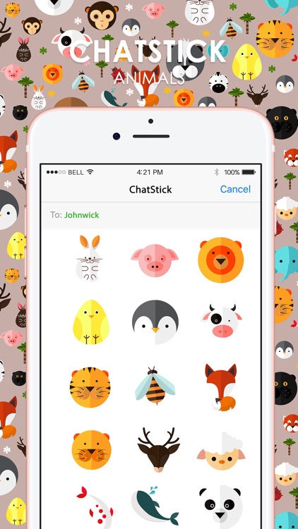 Animals Flat Stickers for iMessage