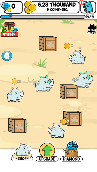 Screenshot #1 pour Rhino Evolution - Clicker Game