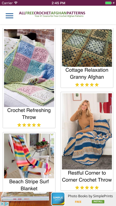 Screenshot #1 pour AllFreeCrochetAfghanPatterns