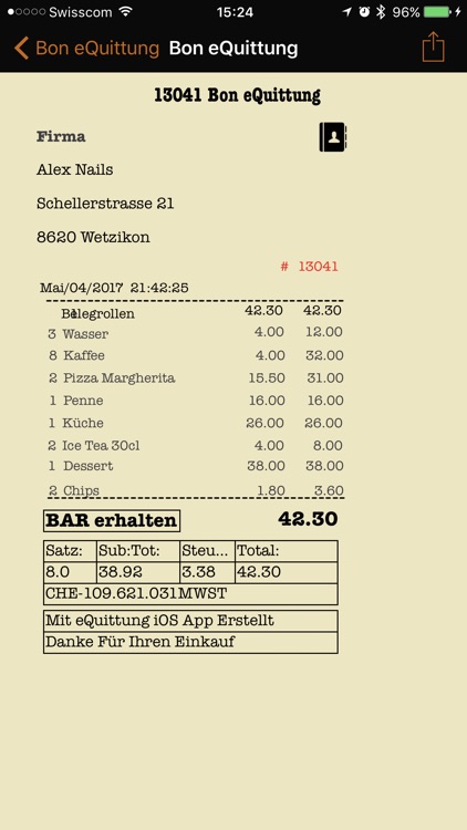 eReceipt - eQuittung