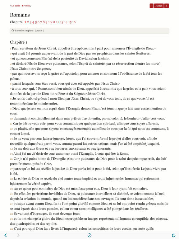 Audio Holy Bible in French - La Bible Louis Segond iPad screenshot