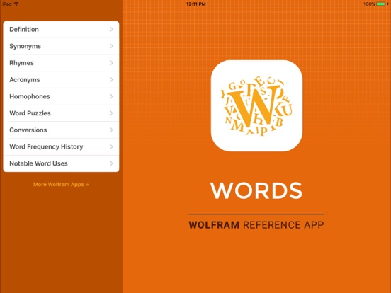 Screenshot #1 for Wolfram Words Reference App