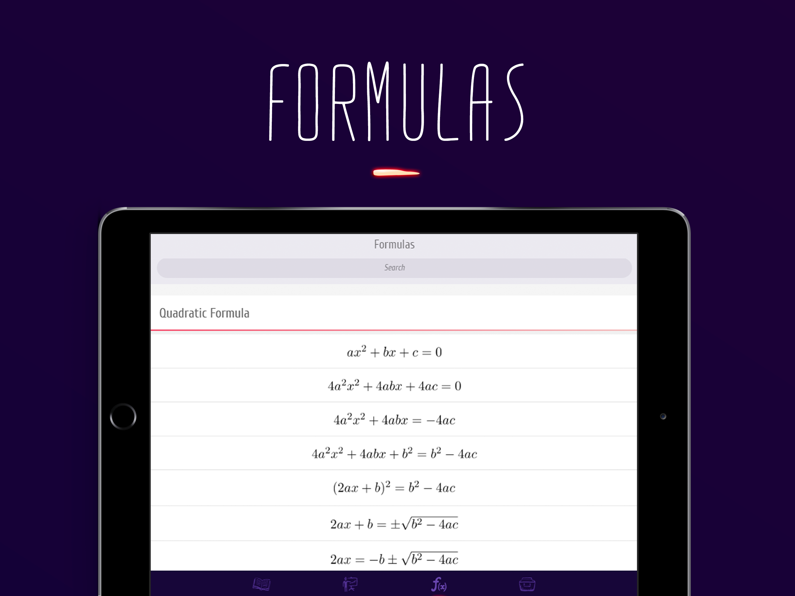 Algebra 1 — formulas