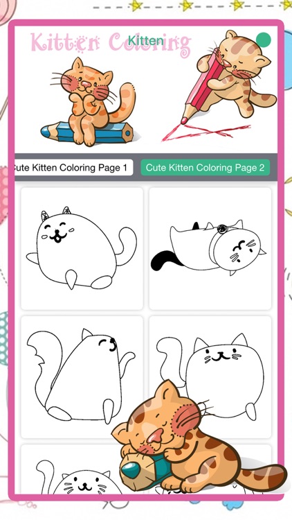 Printable Cute Little Kitten Coloring Book screenshot-3