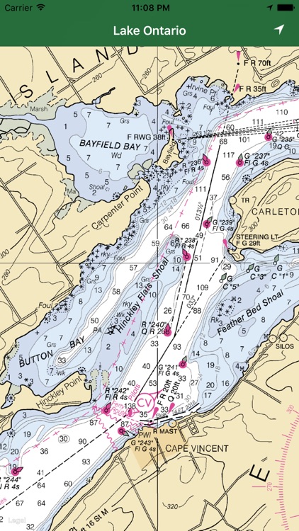 Marine: Lake Ontario offline GPS nautical charts
