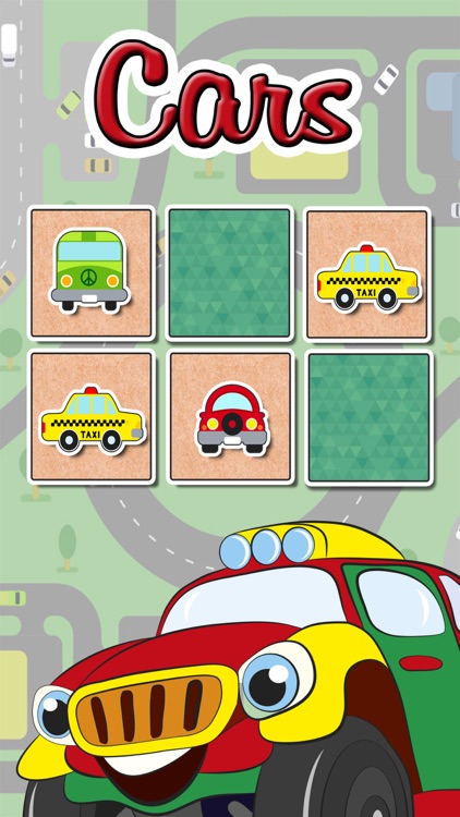 Cars find the Pairs learning game