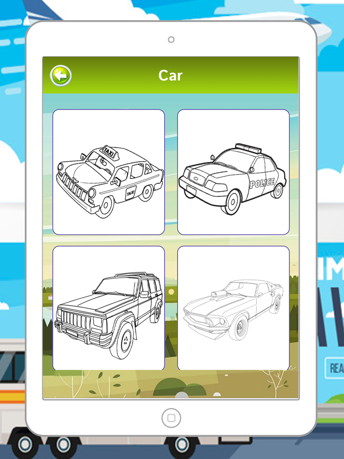 Vehicles Car Train Drawing Colouring For Kids