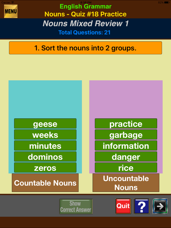 Screenshot #5 pour easyLearn Parts of Speech in English Grammar