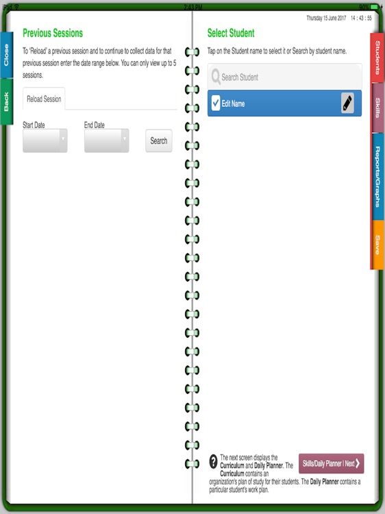 ABA Data NotePad - Skills