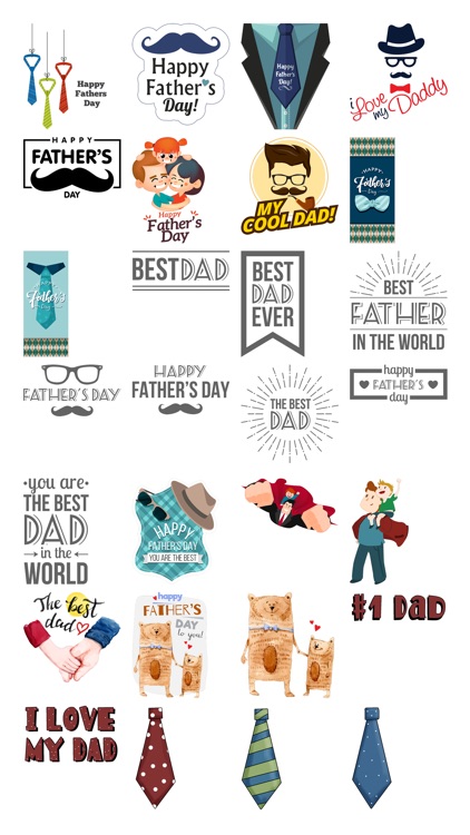 Father’s Day Stickers #1-Illustrated and Photo Art
