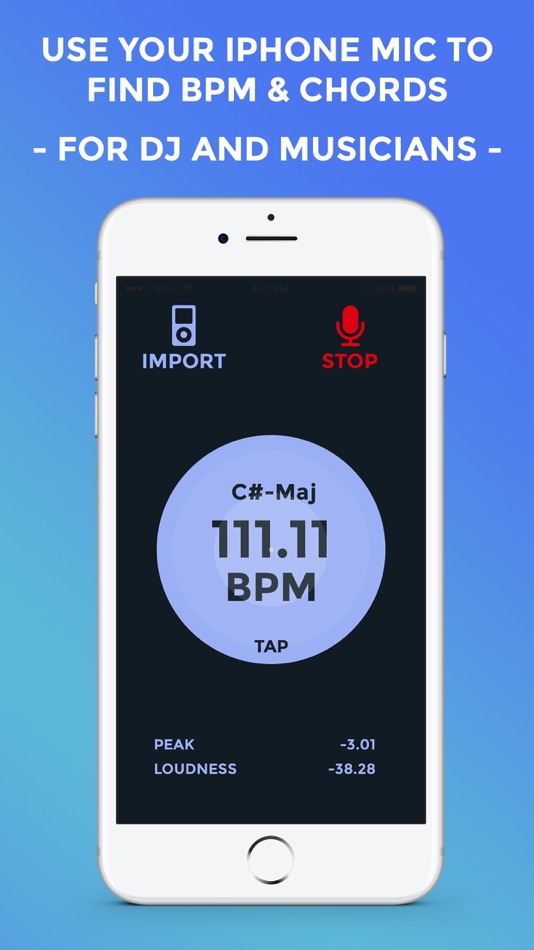 #1. BPM & Chords Live Analyzer - DJ and Musicians Tool (iOS) By: Elliott Garage