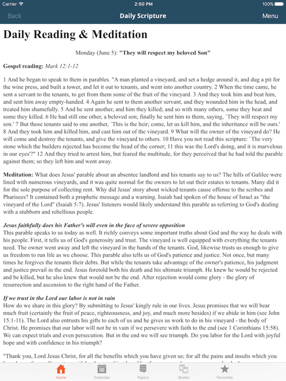 Daily Scripture iPad screenshot 1 - Lifestyle app