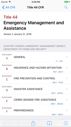 44 CFR - Emergency Management and Assistance (Law) screenshot 1
