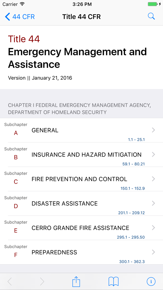 44 CFR - Emergency Management and Assistance (Law) - 8.600.20170618 - (iOS)