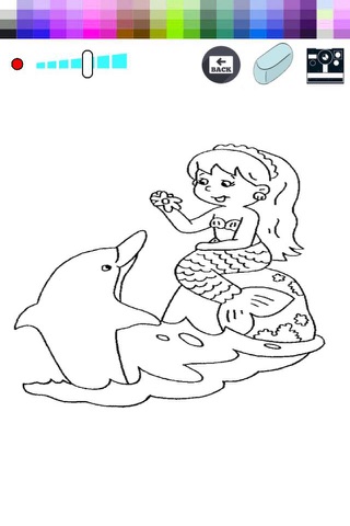 Learn and Colorings Game Mermaid Cartoon screenshot 2