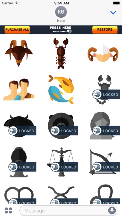 Astrological Zodiac Stickers for iMessage