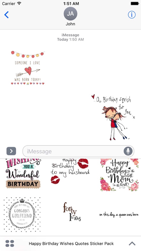 Happy Birthday Wishes Quotes Sticker Pack - 1.0 - (iOS)