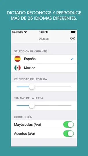 Captura de pantalla de Dictado Little en iPhone 5