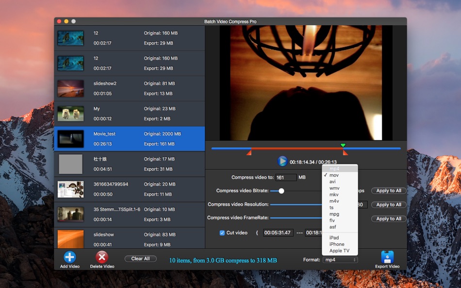 #3. Batch Video Compress Lite (macOS) 由: 小磊 张