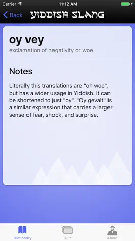 Game screenshot Yiddish Slang Dictionary and Quiz hack