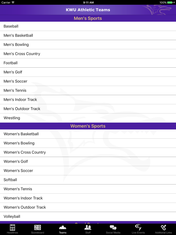 Kansas Wesleyan Coyotes iPad screenshot 4 - Sports app