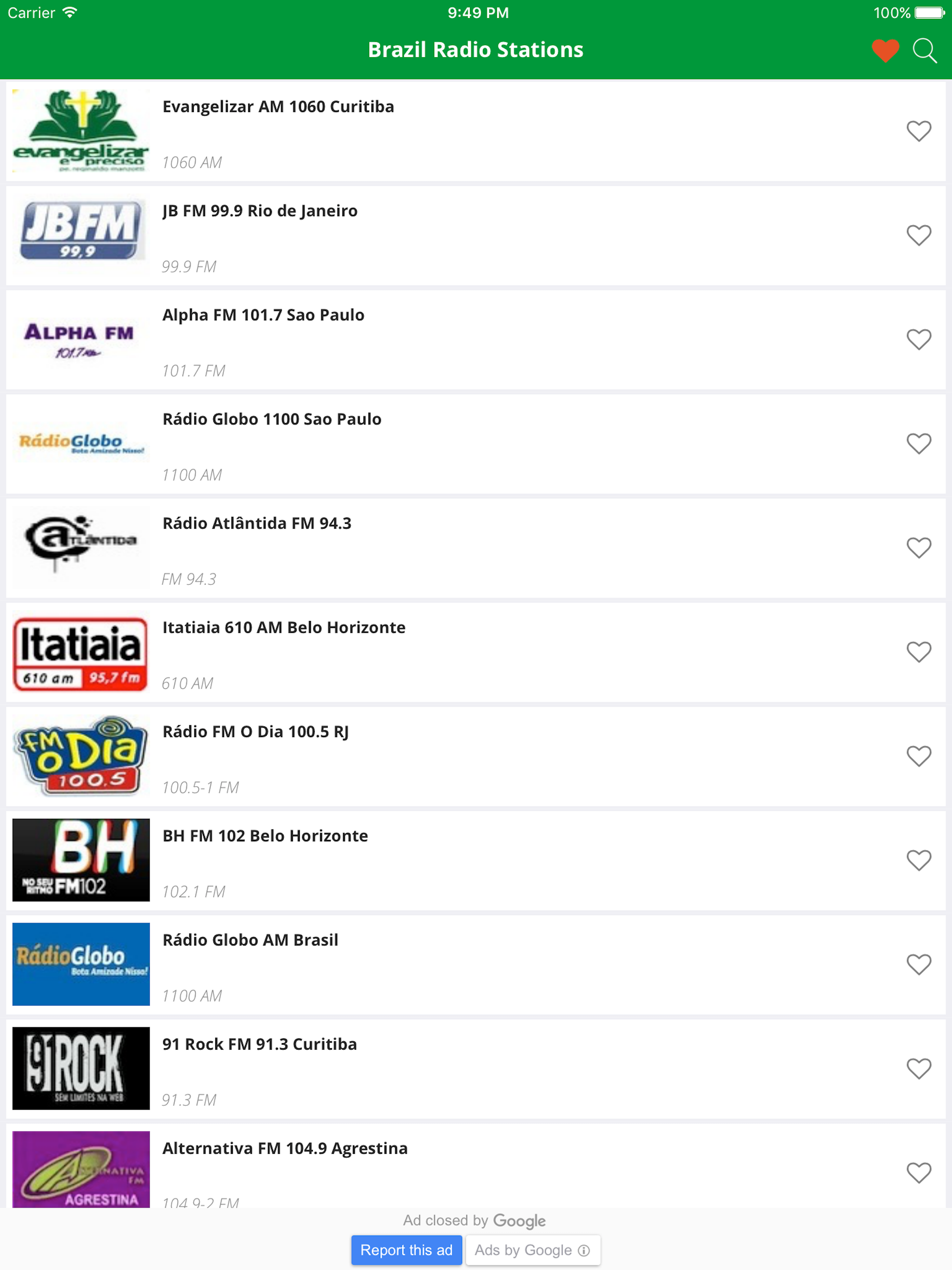Brazil Radio Music, News Evangelizar, JBFM, Alpha screenshot 3
