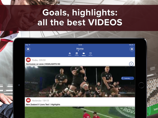 Rugby Addict : news, highlights, videos, results iPad screenshot 4 - Sports app