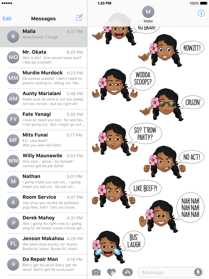 Animated Hawaii Pidginmoji - Wahine