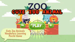 Cute Zoo Animals Vocabulary Learning Puzzle Game screenshot #1 for iPhone