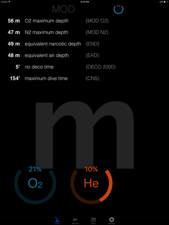 Screenshot #4 pour TrimixCalc