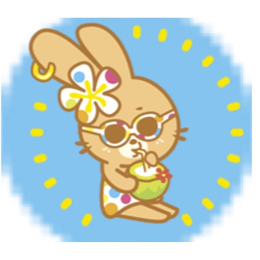 Cute Rabbit In Hawaii Sticker Packs icon