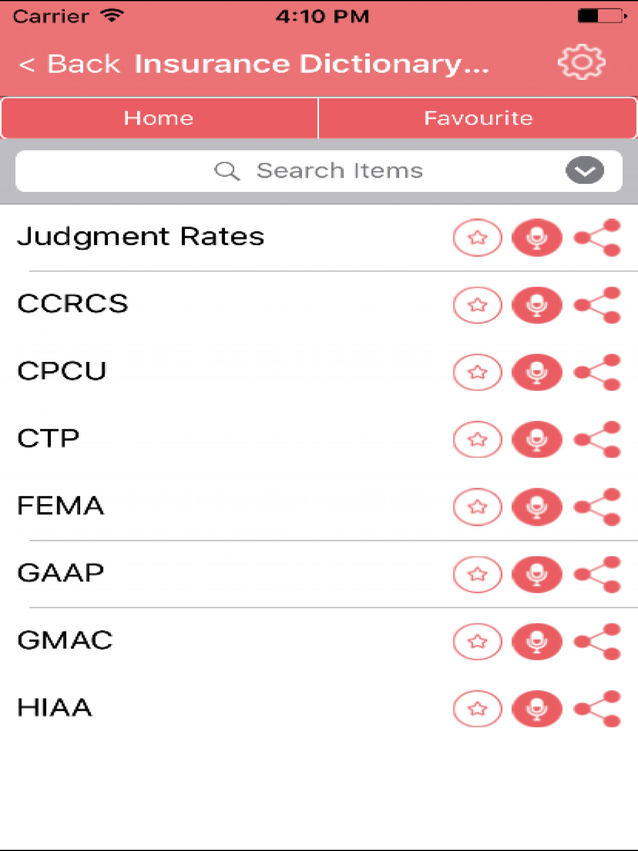 Insurance Dictionary Concepts Terms screenshot 4