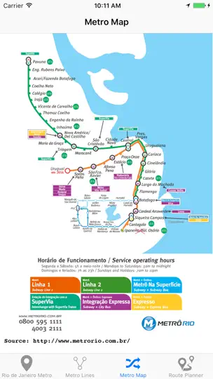 Screenshot von Rio De Janeiro Metro auf dem iPhone 4