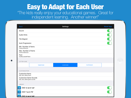 Kids Learning to Read - Little Reader CVC Words iPad screenshot 5 - Education app