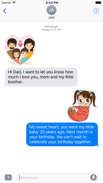 Joyful Family iMessage Photo Stickers