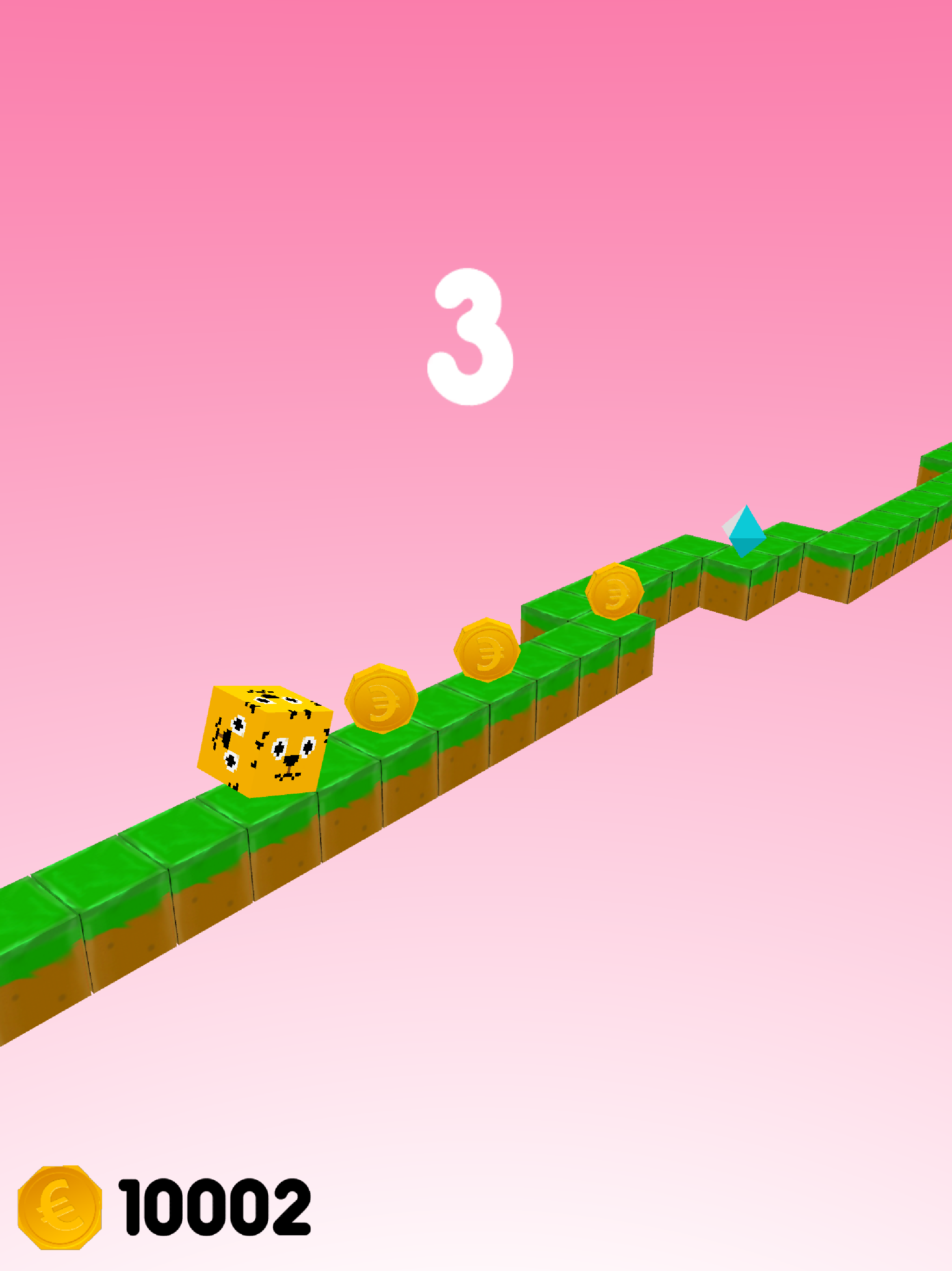 Animals Path - tap and flips cube to change lane