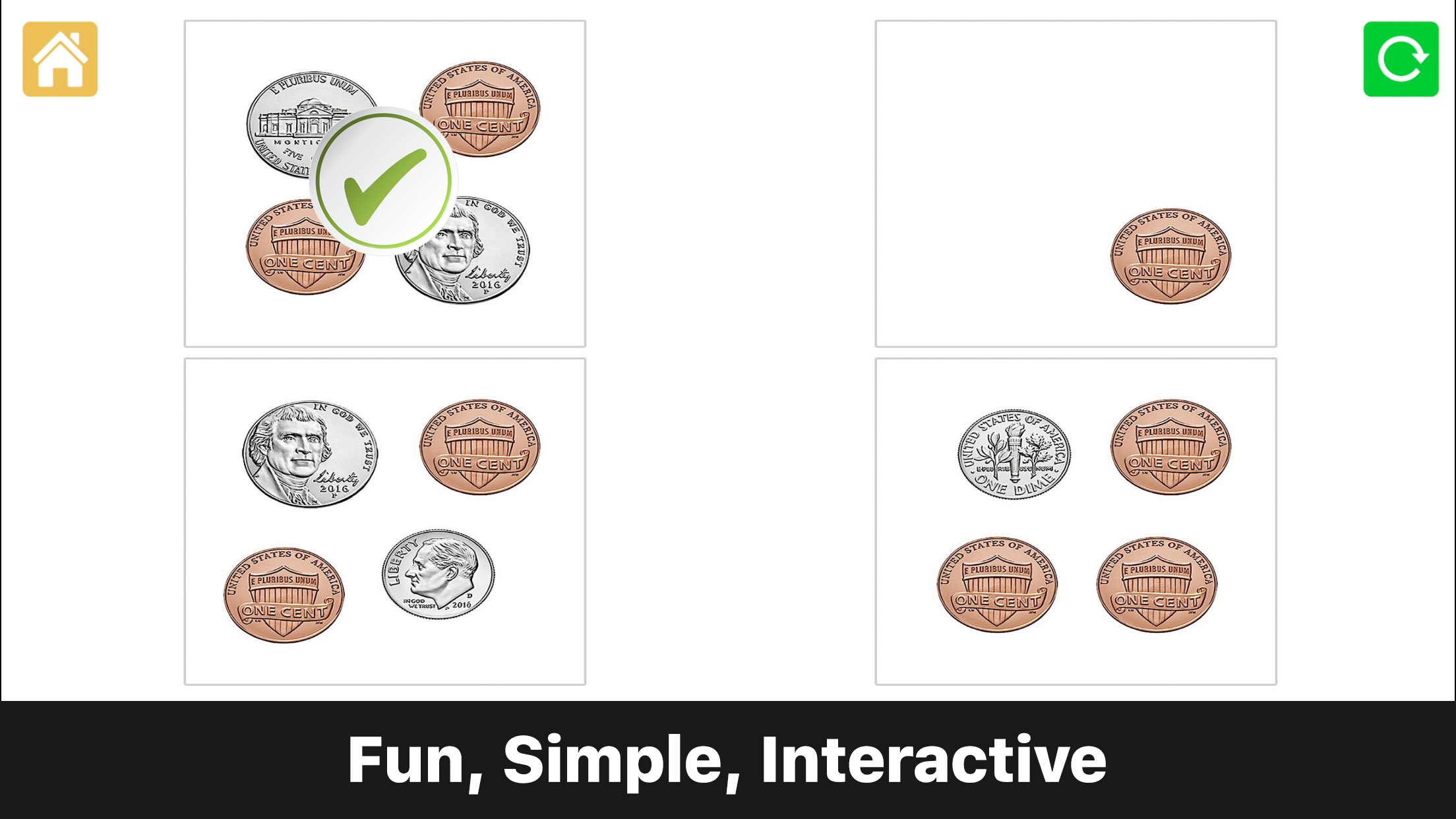 Count Money and Coins - Photo Touch Game