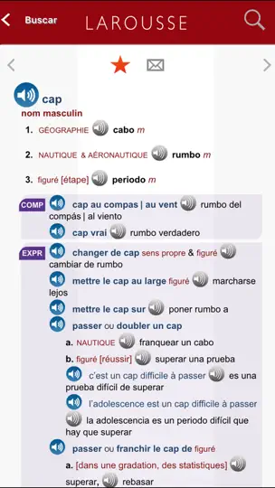 Captura de pantalla de Gran Diccionario Francés-español Larousse en iPhone 2