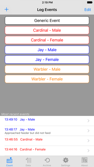 EventLog iPhone screenshot 3 - Productivity app