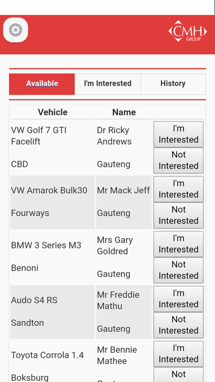 Used Car Buyers App