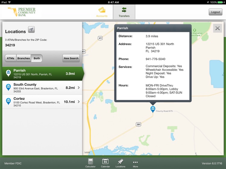 Premier Community Bank of Florida Mobile for iPad screenshot-4