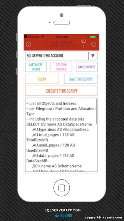 DBA Mobile DB Client for Microsoft SQL Server Pro